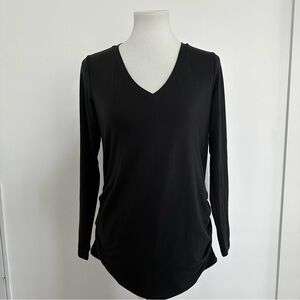 Old Navy Women's Gray Maternity Fitted  Long Sleeve V-Neck Top Size Medium